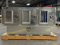 Dog Box 55111V Hunter Series Triple Compartment / Bottom Drawer Storage / 40 D x 58 W x 30 H / Side Vents / Diamond Tread Aluminum / Owens Products