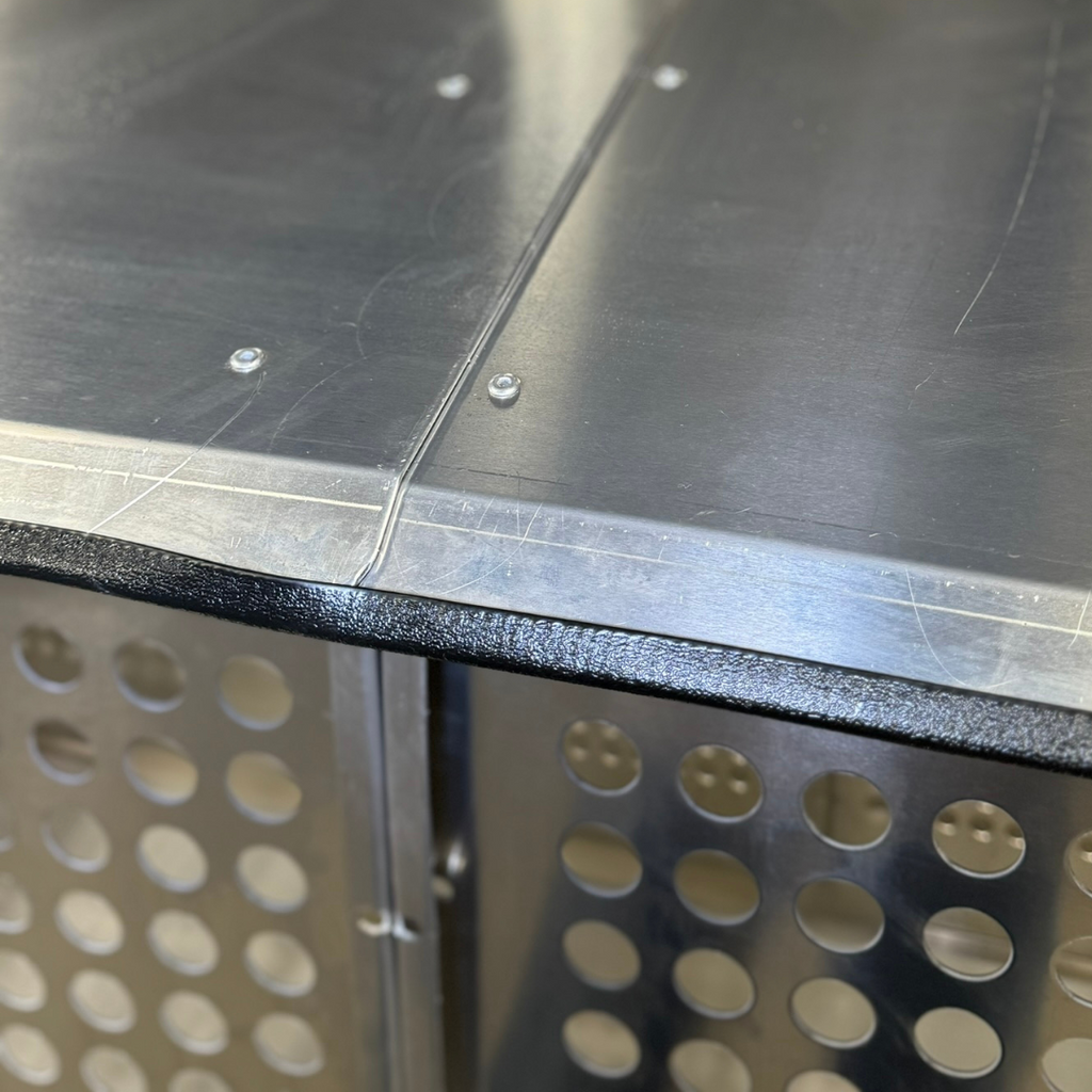 Dog Box 55600 Professional K9 Series Kennel / 46.5 W x 133 D x 63.5 H / Hole Ventilation / Mill Finish Aluminum / Owens Products