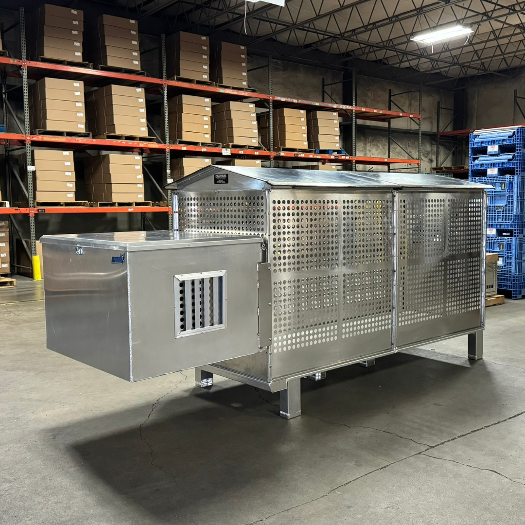 Dog Box 55600 Professional K9 Series Kennel / 46.5 W x 133 D x 63.5 H / Hole Ventilation / Mill Finish Aluminum / Owens Products