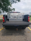 Dog Box 55111 Triple Compartment Bottom Storage Dog Box / 58 W X 40 D X 29 H / Diamond Tread Aluminum / Owens Products