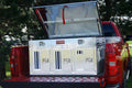 Dog Box 55055 Hunter Series Triple Compartment with Top Storage / 48 W x 45 D x 26 H / Standard Vents / Diamond Tread Aluminum / Owens Products