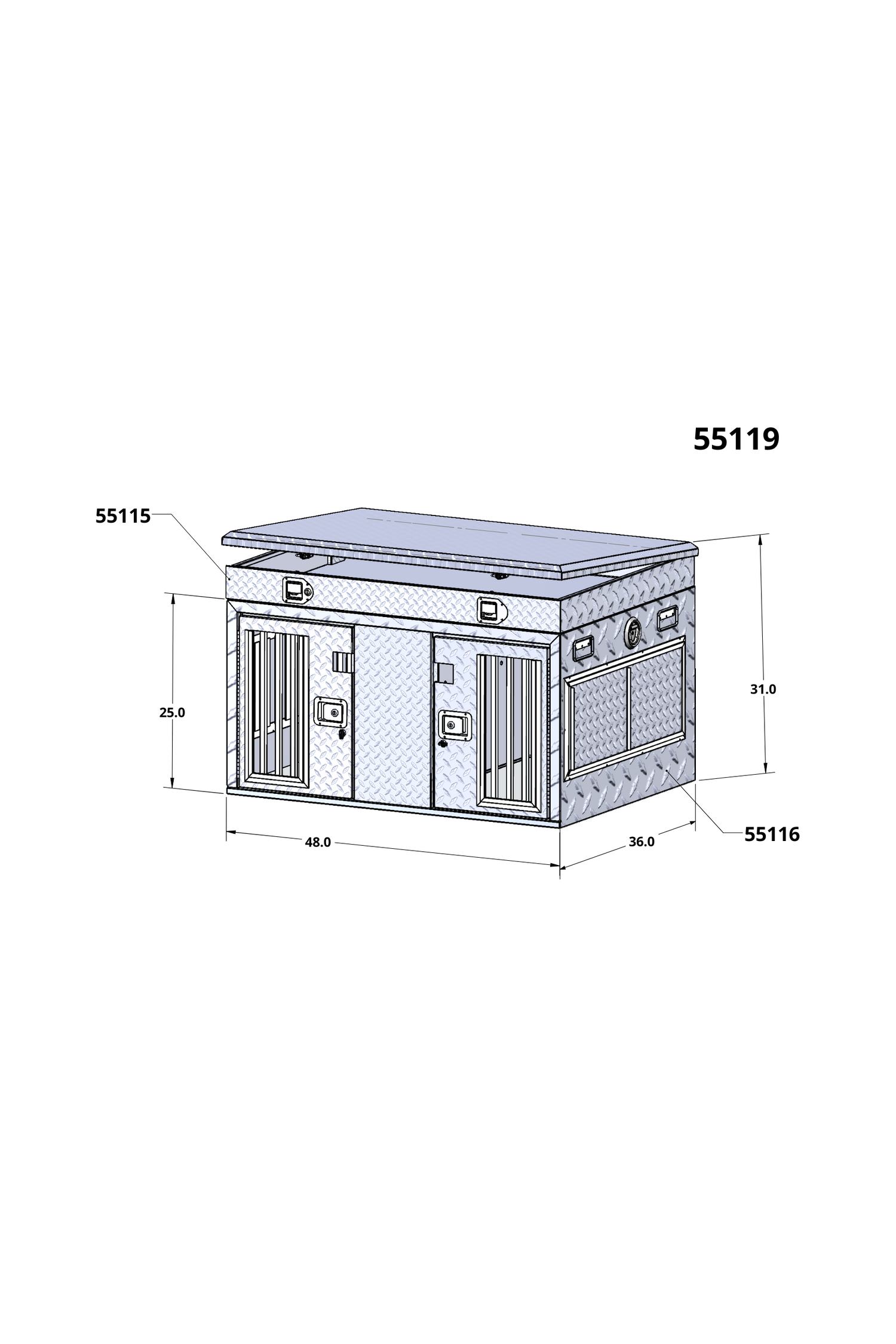 Double Compartment Top Storage Dog Box 55119 / Owens Products