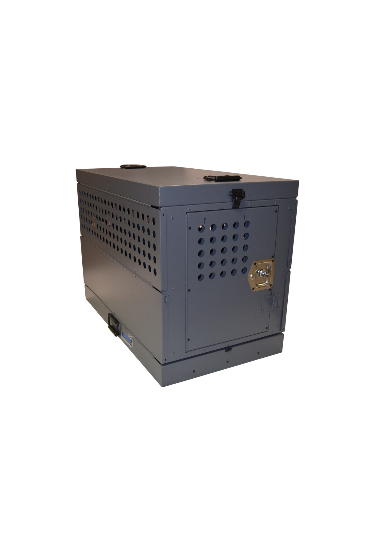 Dog Crate 55306 Professional K9 Series X-Large Collapsible Working Dog Crate / Single Compartment / 22.25 W x 41 D x 29 H / Mill Finish Aluminum / Gray / Owens Products - K9 Dog Boxes