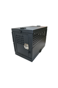 Dog Crate 55315 Professional K9 Series Large Collapsible Working Dog Crate / Single Compartment / 22.25 W x 34 D x 29 H / Mill Finish Aluminum / Black / Owens Products - K9 Dog Boxes