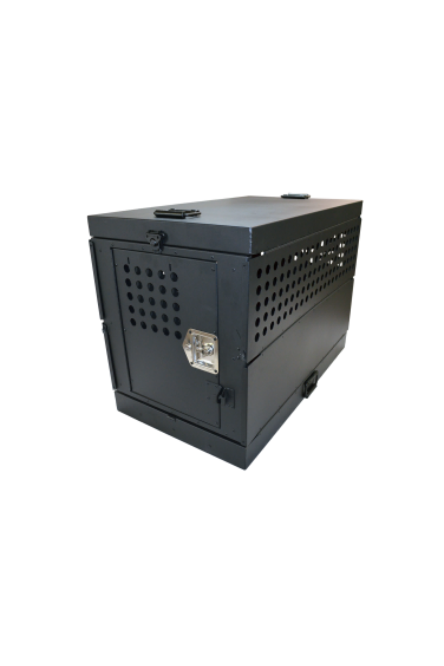 Dog Crate 55315 Professional K9 Series Large Collapsible Working Dog Crate / Single Compartment / 22.25 W x 34 D x 29 H / Mill Finish Aluminum / Black / Owens Products