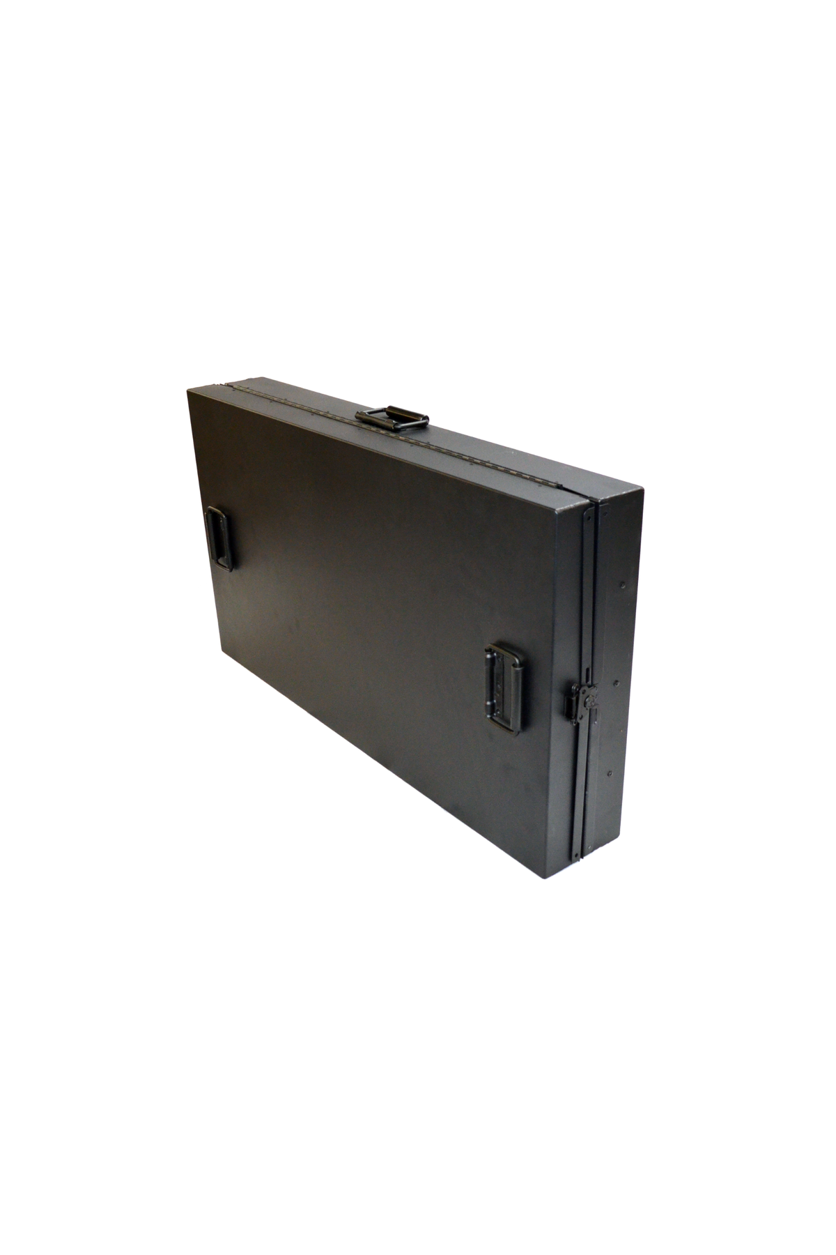 Dog Crate 55315 Professional K9 Series Large Collapsible Working Dog Crate / Single Compartment / 22.25 W x 34 D x 29 H / Mill Finish Aluminum / Black / Owens Products - K9 Dog Boxes