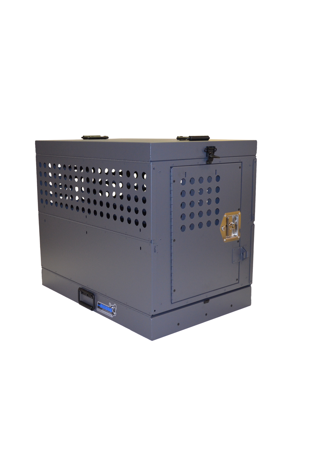 Dog Crate 55313 Professional K9 Series Large Collapsible Working Dog Crate / Single Compartment / 22.25 W x 34 D x 29 H / Mill Finish Aluminum / Gray / Owens Products - K9 Dog Boxes