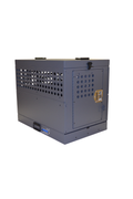 Dog Crate 55313 Professional K9 Series Large Collapsible Working Dog Crate / Single Compartment / 22.25 W x 34 D x 29 H / Mill Finish Aluminum / Gray / Owens Products - K9 Dog Boxes