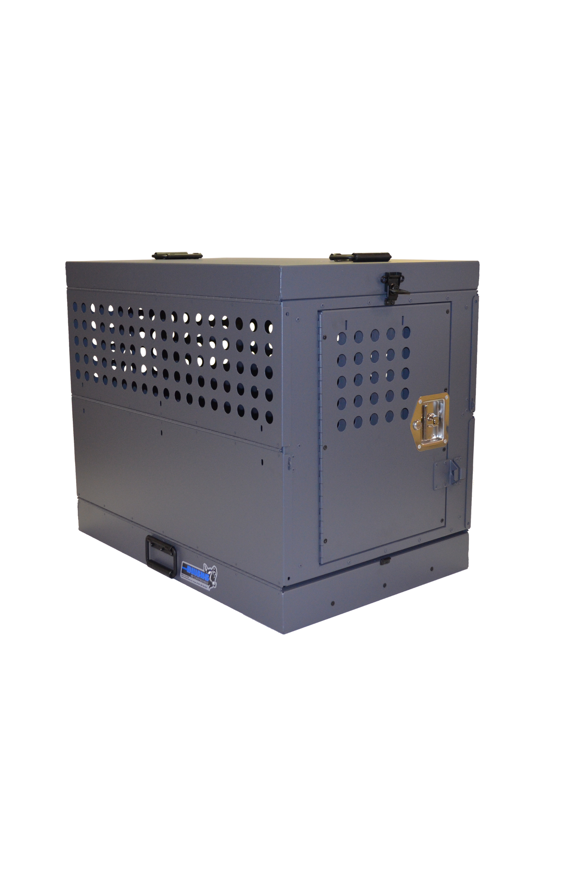 Dog Crate 55313 Professional K9 Series Large Collapsible Working Dog Crate / Single Compartment / 22.25 W x 34 D x 29 H / Mill Finish Aluminum / Gray / Owens Products - K9 Dog Boxes