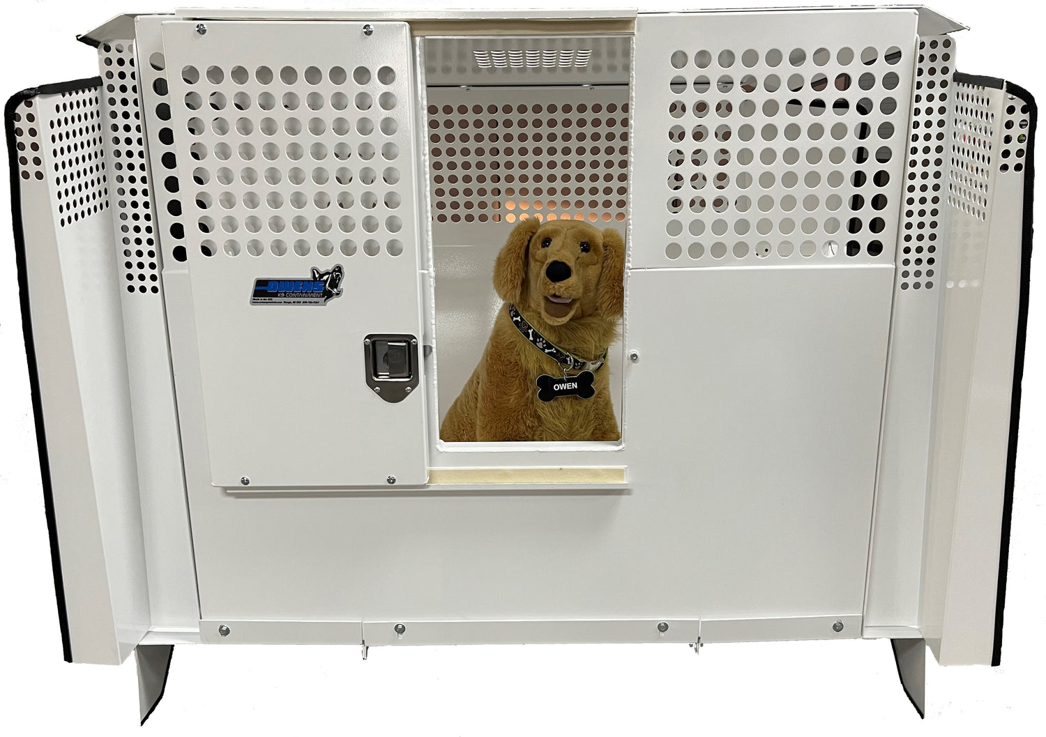 Dog Crate 55319W Professional K9 Series Explorer Interceptor Rear Seat Insert / 64 W x 41 D x 44 H / 20-25 Ford Explorer / Mill Finish Aluminum / Owens Products