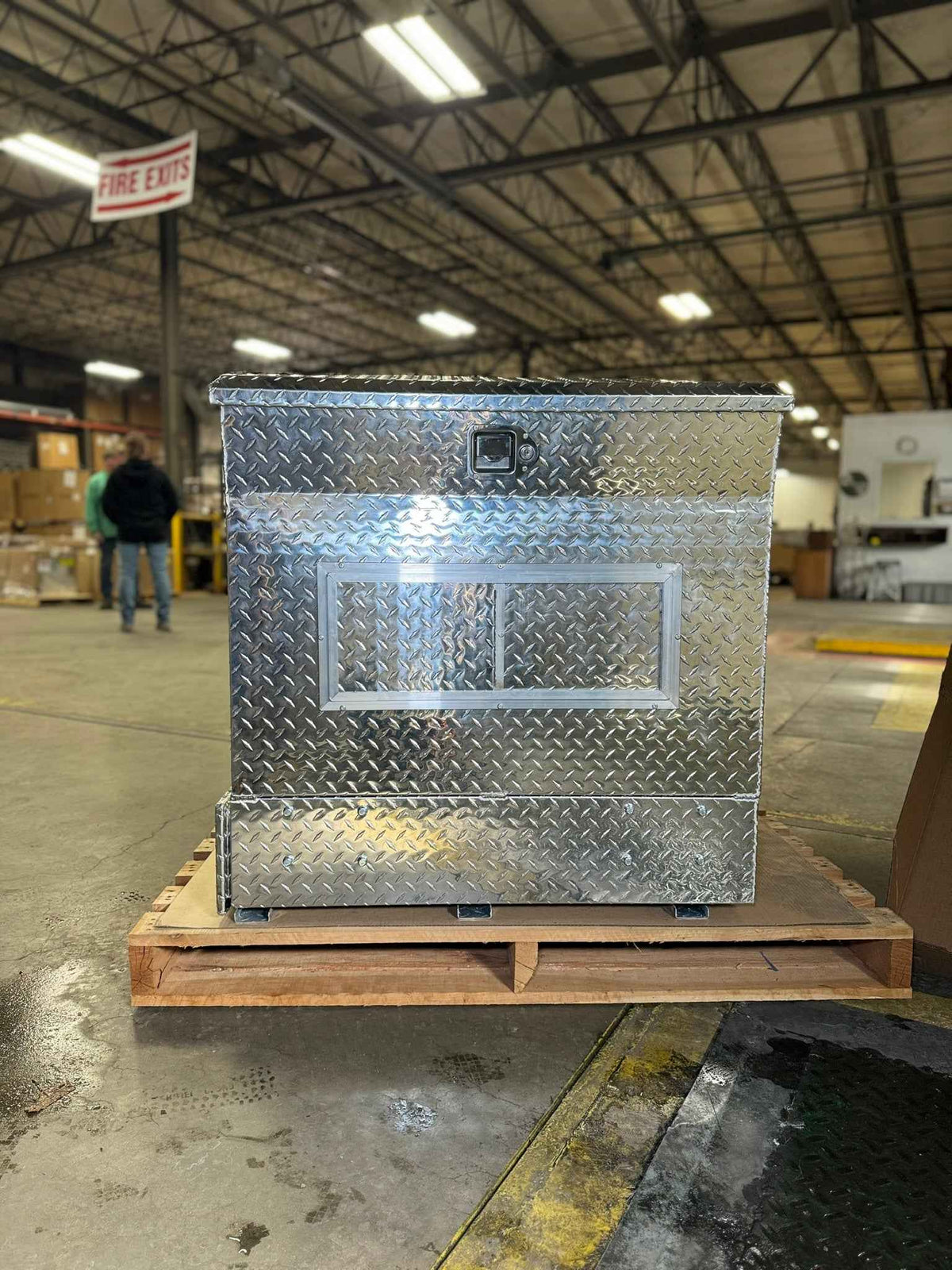 Dog Box 55105 Double Compartment Top And Bottom Storage UTV Dog Box / 46.5 W X 34 D X 38 H / All Season Vents / Diamond Tread Aluminum / Owens Products