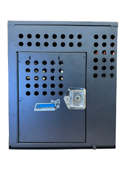 Dog Crate 55335 Professional K9 Series Tactical Single Compartment with Double Doors / End & Side Doors / Black / 36 W x 24 D x 29 H / Holes for Ventilation / Mill Finish Aluminum / Owens Products