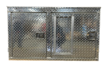 Dog Crate 55127 Professional K9 Series Search & Rescue / Single Compartment / Side Drawer Storage / 47 W X 45 D X 27 H / All Season Vents / Bright / Diamond Tread Aluminum / Owens Products