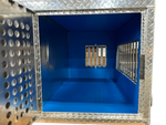 Dog Crate 55127 Professional K9 Series Search & Rescue / Single Compartment / Side Drawer Storage / 47 W X 45 D X 27 H / All Season Vents / Bright / Diamond Tread Aluminum / Owens Products