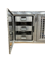 Dog Crate 55127 Professional K9 Series Search & Rescue / Single Compartment / Side Drawer Storage / 47 W X 45 D X 27 H / All Season Vents / Bright / Diamond Tread Aluminum / Owens Products