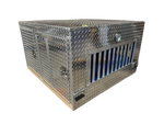 Dog Crate 55127 Professional K9 Series Search & Rescue / Single Compartment / Side Drawer Storage / 47 W X 45 D X 27 H / All Season Vents / Bright / Diamond Tread Aluminum / Owens Products