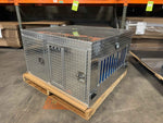 Dog Crate 55127 Professional K9 Series Search & Rescue / Single Compartment / Side Drawer Storage / 47 W X 45 D X 27 H / All Season Vents / Bright / Diamond Tread Aluminum / Owens Products