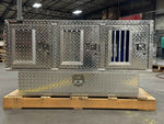 Dog Box 55111V Hunter Series Triple Compartment / Bottom Drawer Storage / 40 D x 58 W x 30 H / Side Vents / Diamond Tread Aluminum / Owens Products
