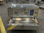 Dog Box 55111V Hunter Series Triple Compartment / Bottom Drawer Storage / 40 D x 58 W x 30 H / Side Vents / Diamond Tread Aluminum / Owens Products