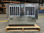 Dog Box 55111V Hunter Series Triple Compartment / Bottom Drawer Storage / 40 D x 58 W x 30 H / Side Vents / Diamond Tread Aluminum / Owens Products