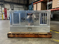 Dog Box 55022W Pro Hunter Series Double Compartment with Bottom Drawer / 46 W x 45 D x 26 H / All Seasons Vents / Diamond Tread Aluminum / Owens Products