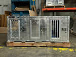 Dog Box 55114LV Hunter Series Tall Trailer Triple Compartment / 58 W X 40 D X 24 H / Left Swing Doors / Tall / Diamond Tread Aluminum / Owens Products